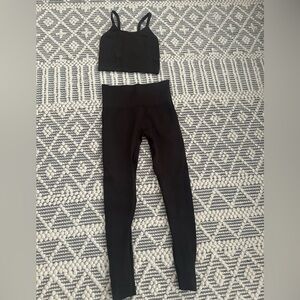 Set active Brown workout set with leggings and crop top S